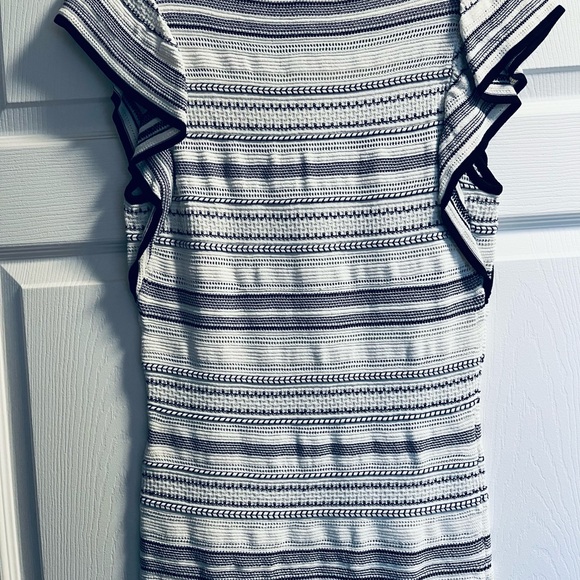 WHITE HOUSE BLACK MARKET 
Flutter-Sleeve Pointelle Stripe Top - Picture 8 of 9